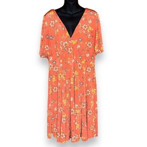 Torrid Orange Floral Summer Dress Plus Size 1X